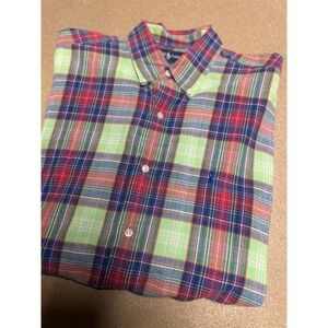 Ralph Lauren Blake Men's Plaid Short Sleeve Button Down Shirt Size L